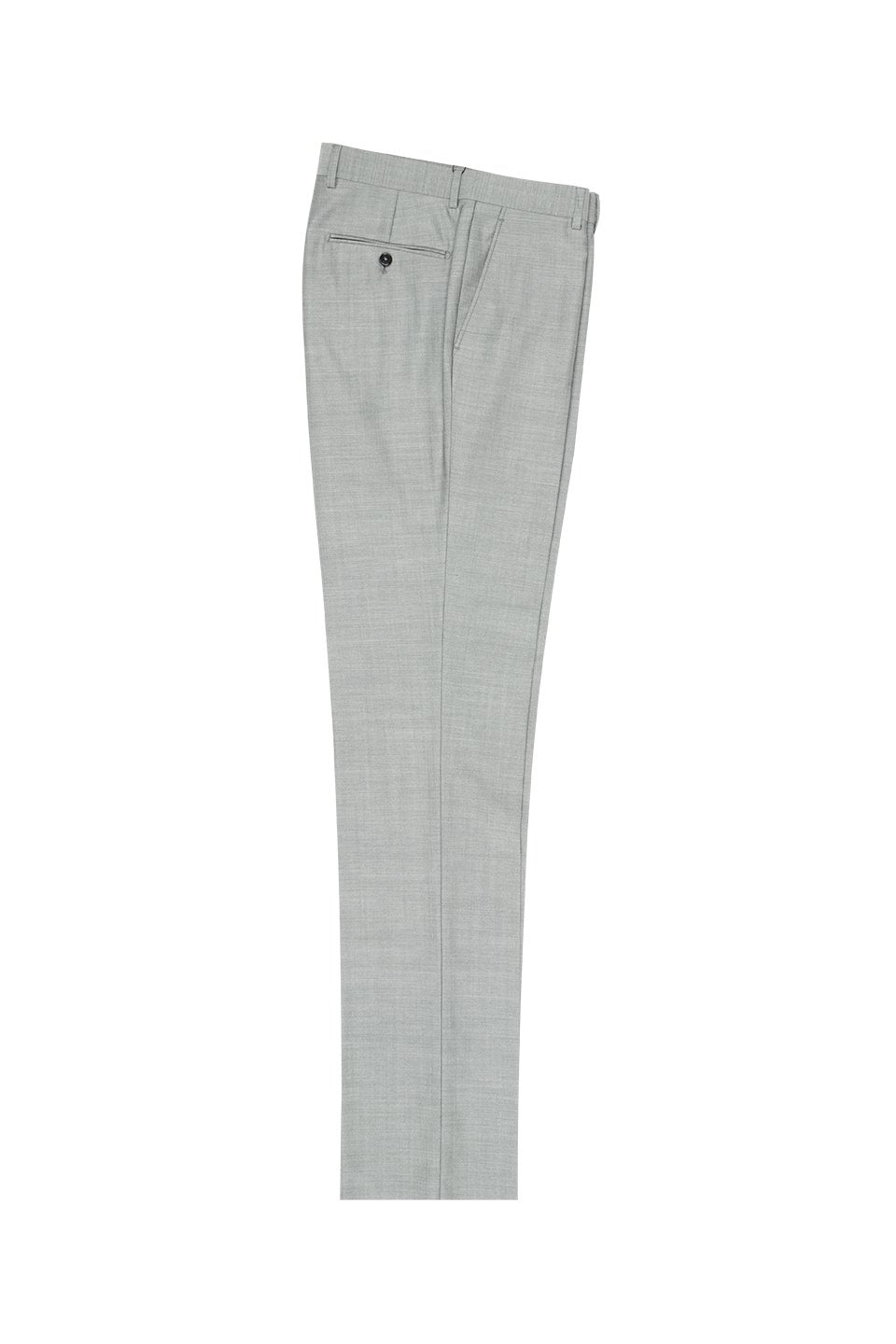 Tiglio Tiglio Light Grey Herringbone Flat Front Dress Pants