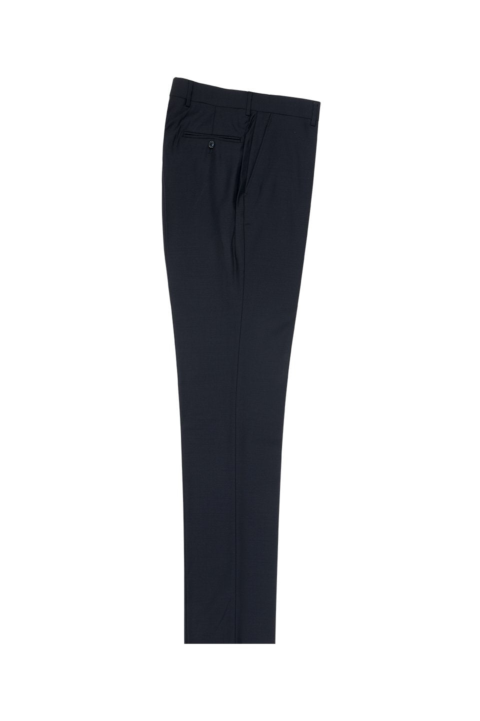 Tiglio Tiglio Navy Solid Flat Front Slim Fit Dress Pants