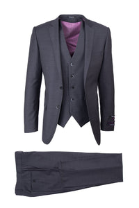 Tiglio Tiglio "Sienna" Charcoal Grey 3-Piece Slim Fit Suit