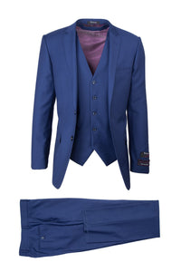 Tiglio Tiglio "Sienna" French Blue 3-Piece Slim Fit Suit