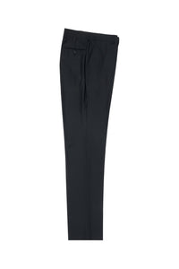 Tiglio Tiglio Black Solid Flat Front Slim Fit Dress Pants