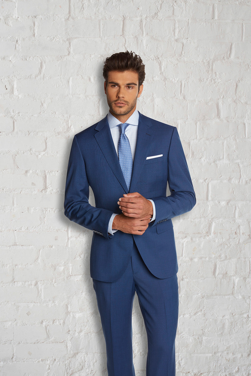 Trend Trend French Blue Sharkskin Suit