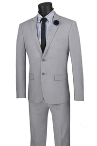 Vinci Vinci "Gio" Grey Stretch Wool Ultra Slim Fit Suit
