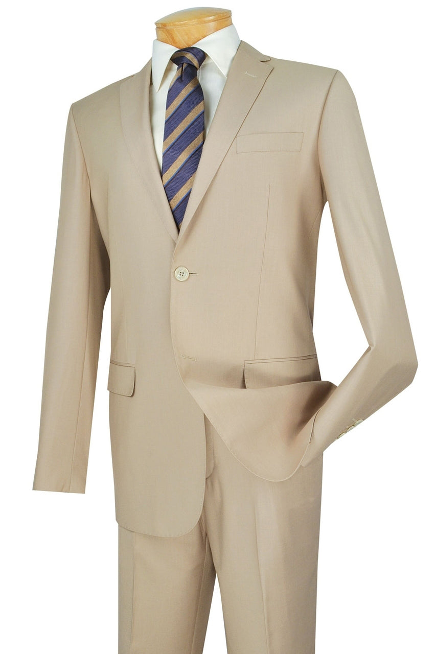 Vinci Vinci "Lucca" Light Beige Slim Fit Suit