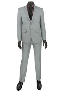 Vinci Vinci "Marco" Light Grey Ultra Slim Fit Suit With Trimmed Lapel
