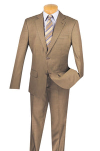 Vinci Vinci "Massimo" Khaki Wool Slim Fit Suit